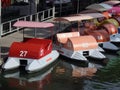 COLORFUL PEDAL BOATS.